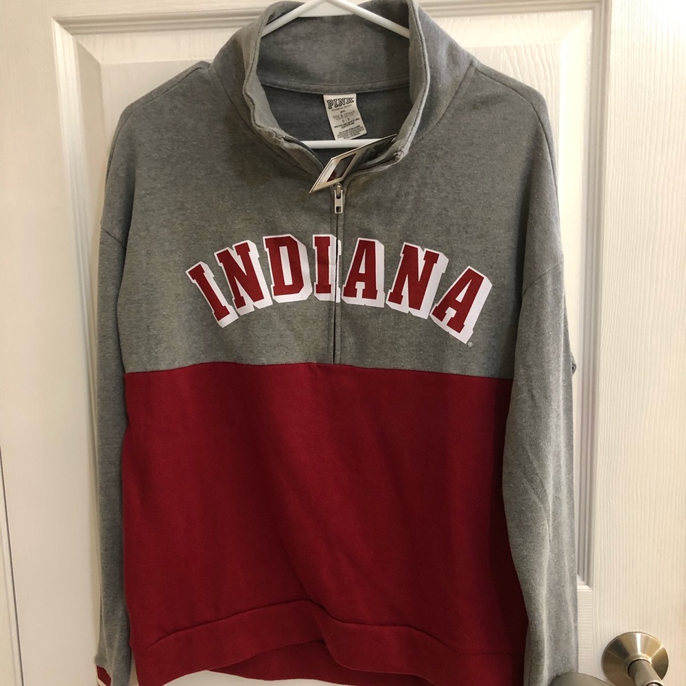 PINK IU INDIANA 1/4 ZIP BRAND NEW